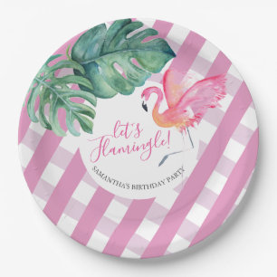 Assiettes En Carton Jardin tropical Anniversaire Flamant rose rose