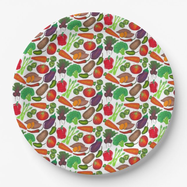 Assiettes En Carton Jardin végétal Produire Légumes de marché écologiq (Devant)