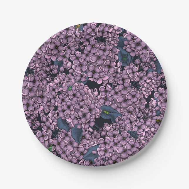 Assiettes En Carton Jardin Violet Lilac (Devant)