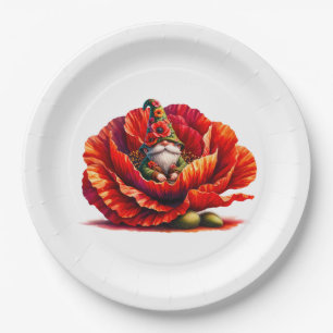 Assiettes En Carton Jardin Whimsical Watercolor Gnome