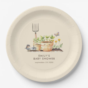 Assiettes En Carton Jardinage Plante Little Sprout Baby shower