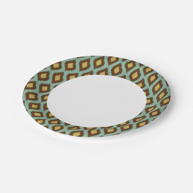 Assiettes En Carton Jaune bleu kikat moderne (Angle)