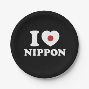 ASSIETTES EN CARTON JE COEUR [AMOUR] NIPPON