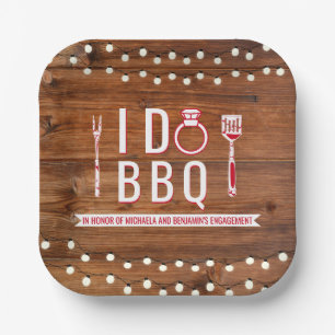 Assiettes En Carton Je fais BBQ Rustic Engagement Partie Couples Douch