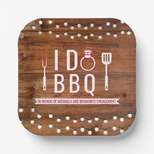 Assiettes En Carton Je fais BBQ Rustic Engagement Partie Couples Douch