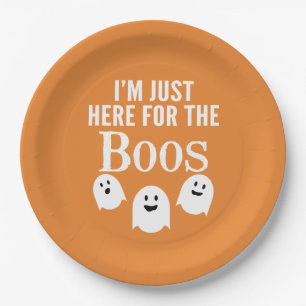 Assiettes En Carton Je suis juste ici pour les Boos - Funny Halloween