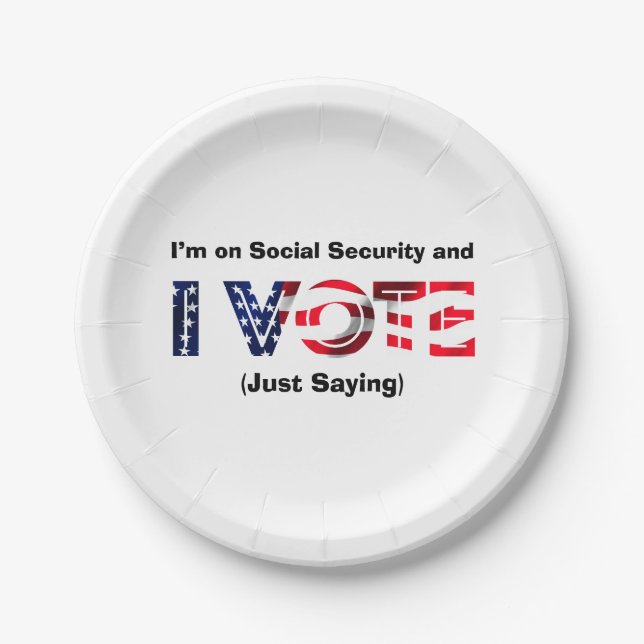 Assiettes En Carton Je suis sur la sécurité sociale et je vote (Devant)