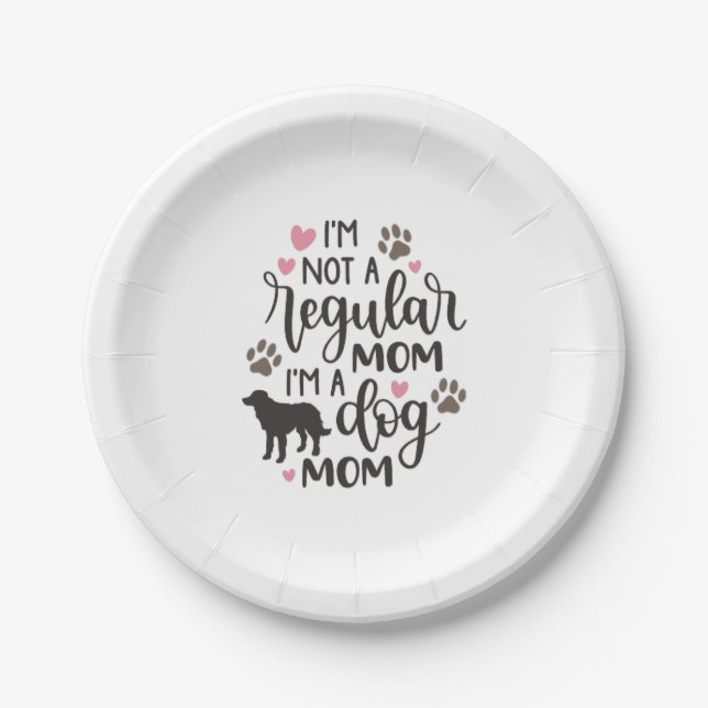 Assiettes En Carton Je suis une maman du chien (Devant)