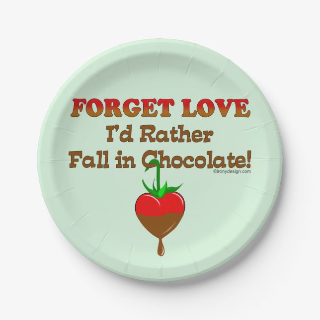 Assiettes En Carton Je tomberais plutôt en chocolat (Devant)