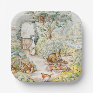 Assiettes En Carton Jemima Puddle Duck dans le jardin de M. Mc Gregor