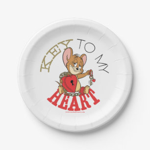 Assiettes En Carton Jerry Mouse "Key To My Heart" Valentine