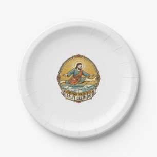Assiettes En Carton Jésus a laissé tomber du savon mouillé en glissant