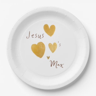 Assiettes En Carton Jésus aime Custom Name Papier Plaques modernes