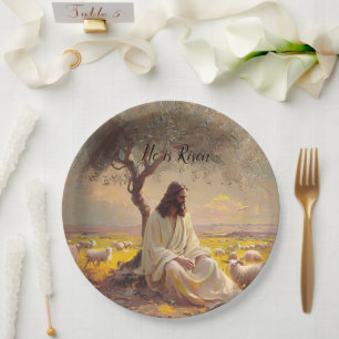 Assiettes En Carton Jésus-Christ Religieux Pâques Catholique