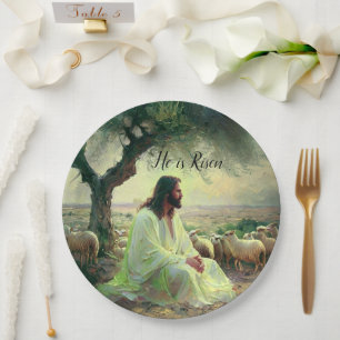 Assiettes En Carton Jésus-Christ Religieux Pâques Catholique