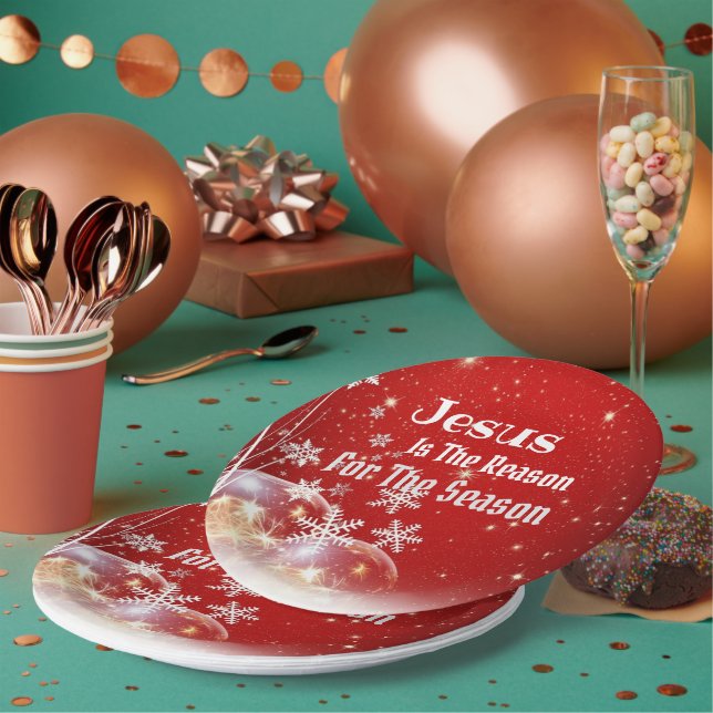 Assiettes En Carton Jésus est la raison de Noël Plaque papier 9" (Multi)