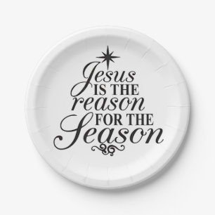 Assiettes En Carton Jésus Est La Raison Pour La Saison Noël