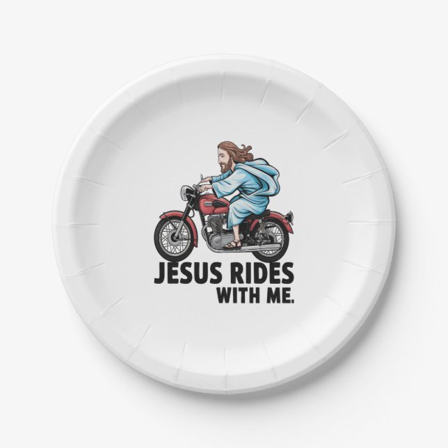 Assiettes En Carton Jesus Rides with Me (Devant)