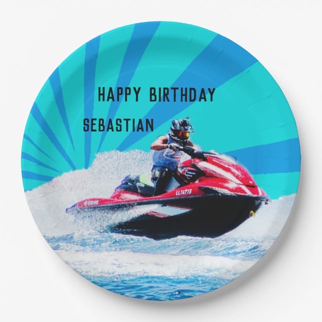 Assiettes En Carton JetSki (Devant)