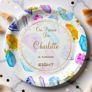 Assiettes En Carton Jeu d'anniversaire Cristaux Jeu de Fête de fille d