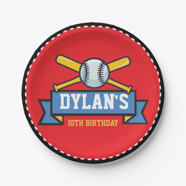Assiettes En Carton JEU DE BASEBALL Sports Anniversaire de enfant Part (Devant)