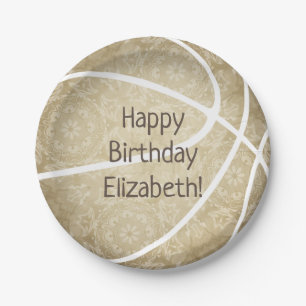 Assiettes En Carton jeu de basketball en or filmé