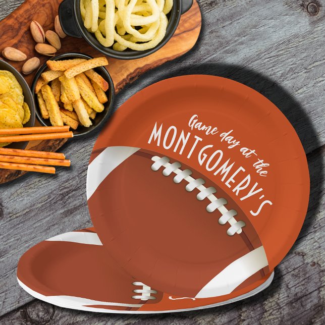 Assiettes En Carton Jeu de football Jour Orange (Créateur téléchargé)