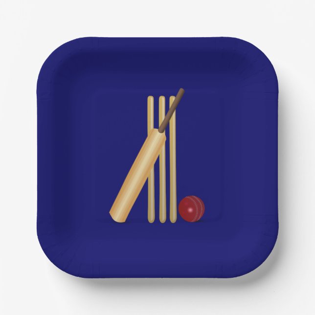 Assiettes En Carton Jeu de Plaques de papier de cricket (Recto)