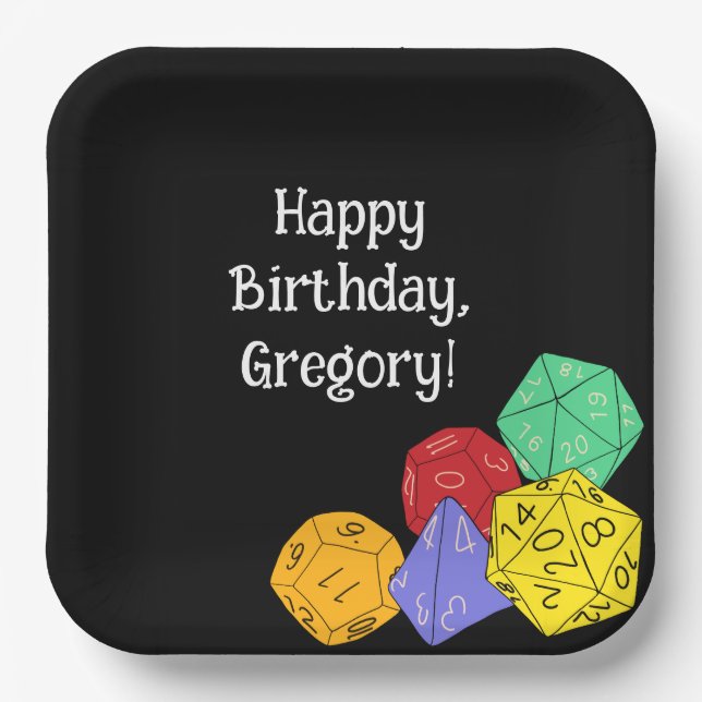 Assiettes En Carton Jeu RPG Dice, Conseil, Jeux d'Imaginaire (Recto)