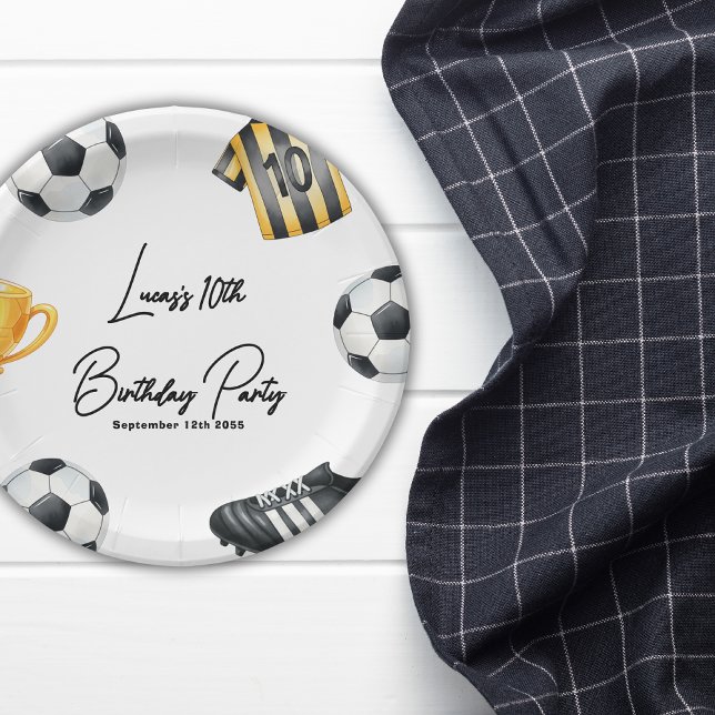 Assiettes En Carton Jeu Sur Le Football Sport Football Anniversaire (Créateur téléchargé)