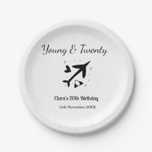 Assiettes En Carton Jeune et vingt aventure joyeux anniversaire ajoute