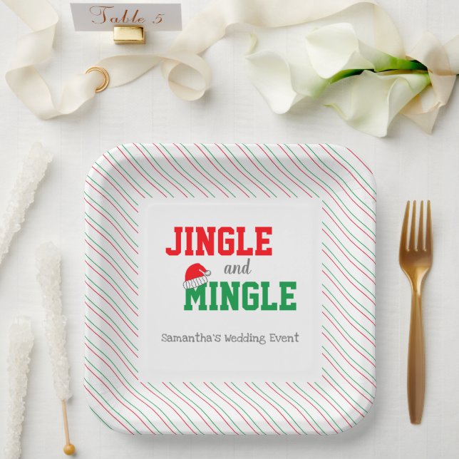 Assiettes En Carton Jingle et Mingle Noël Mariage événement (Mariage)