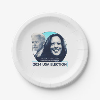 Assiettes En Carton Joe Biden et Kamala Harris ÉLECTION 2024 USA