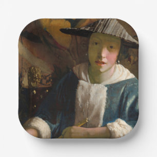 Assiettes En Carton Johannes Vermeer - Fille avec une Flûte