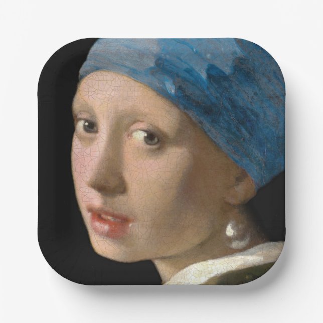 Assiettes En Carton Johannes Vermeer - Fille avec une oreille perle (Recto)