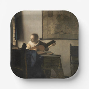 Assiettes En Carton Johannes Vermeer - Jeune femme avec un trait