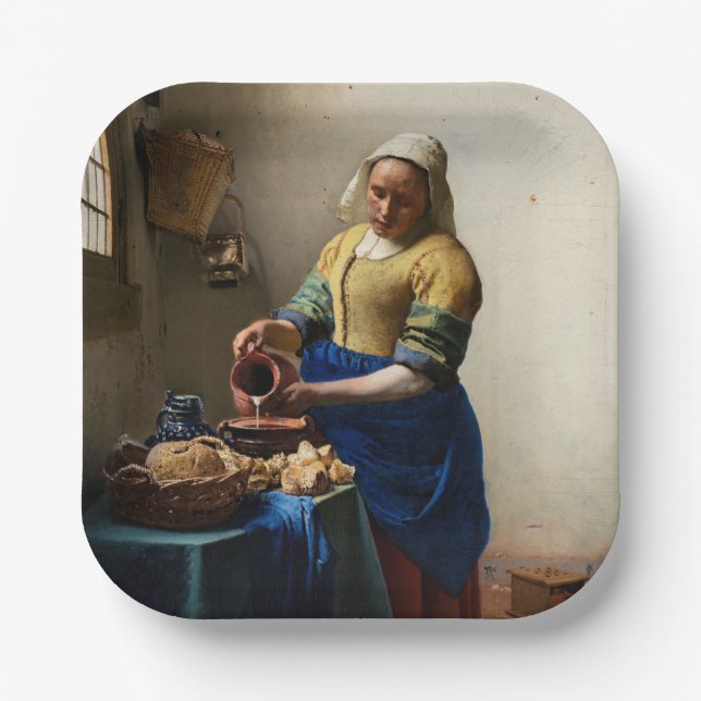Assiettes En Carton Johannes Vermeer - La Milkmaid (Recto)