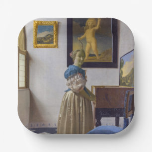 Assiettes En Carton Johannes Vermeer - Lady debout dans une virginale