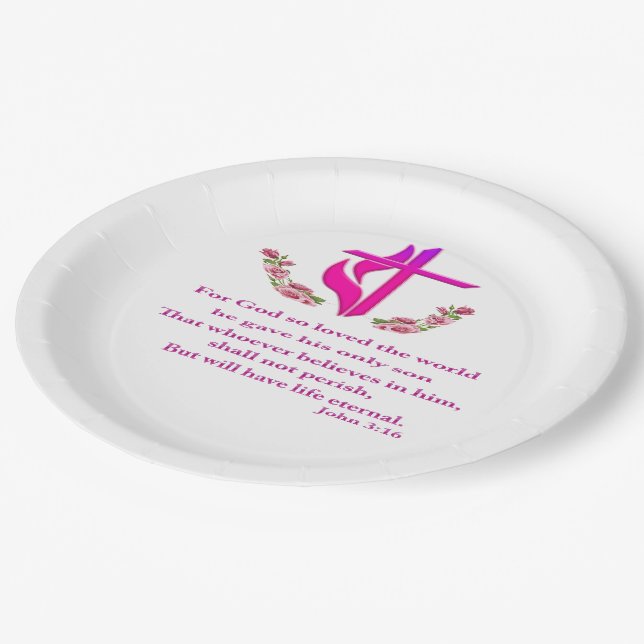 Assiettes En Carton John 3:16 produits (Angle)