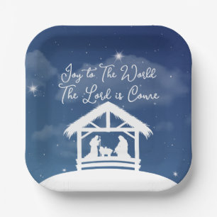Assiettes En Carton Joie au monde Noël religieux de la Nativité