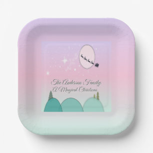 Assiettes En Carton Joie hivernale pastel sous la lune