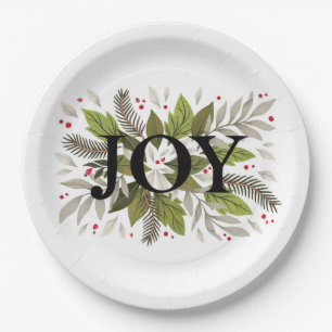 Assiettes En Carton JOIE, Noël Vacances vertes