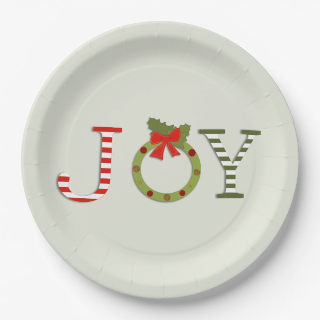Assiettes En Carton Joie - Plaque de papier de Noël (Devant)
