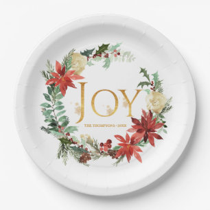 Assiettes En Carton Joie rustique de Noël en hiver