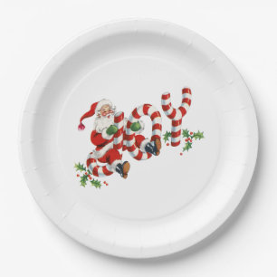 Assiettes En Carton Joie Vintage Père Noël