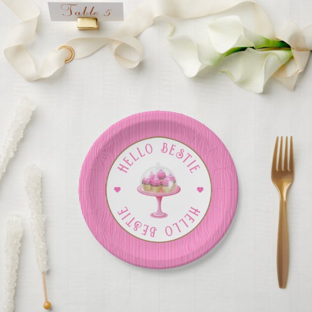 Assiettes En Carton Joli 13e anniversaire rose (Mariage)