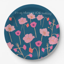 Joli Anniversaire Floral Moderne Avec Âge Personna