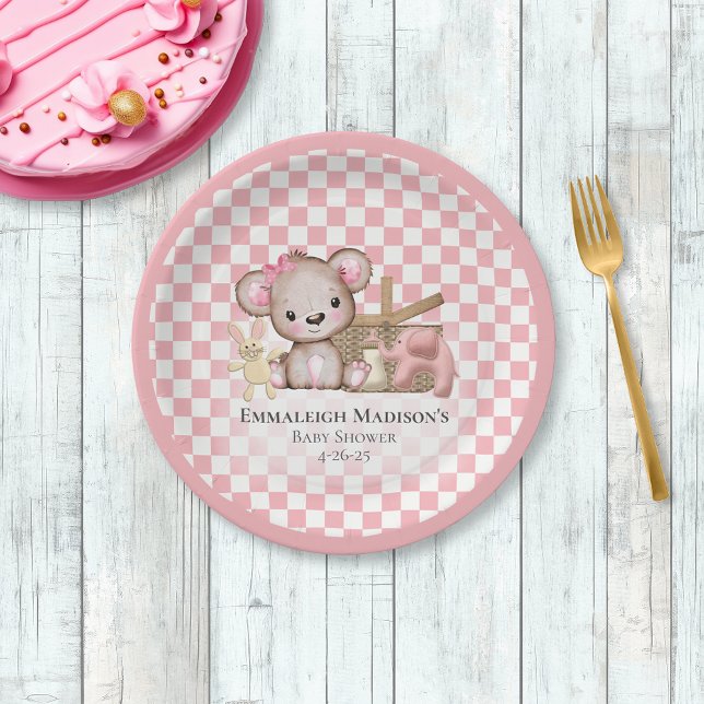 Assiettes En Carton Joli Baby shower de pique-nique Teddy Bear Brown (Créateur téléchargé)
