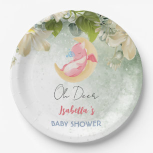 Assiettes En Carton Joli baby shower fleur sauvage de dinosaure dragon