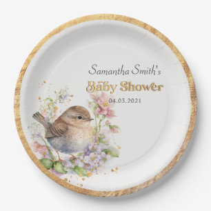 Assiettes En Carton Joli Baby shower Vintage de printemps de Little Sp